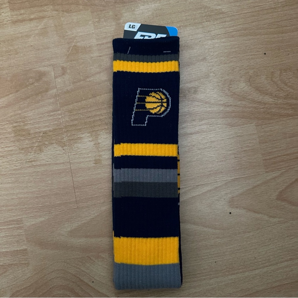 Indiana Pacers For Bare Feet Large Navy Blue and Yellow Knee High Socks